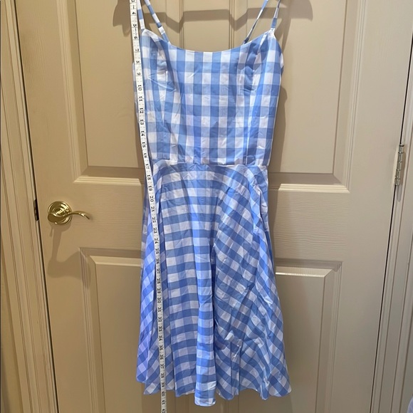 Blue Gingham Midi Dress XL spaghetti strap NWT - Picture 2 of 10